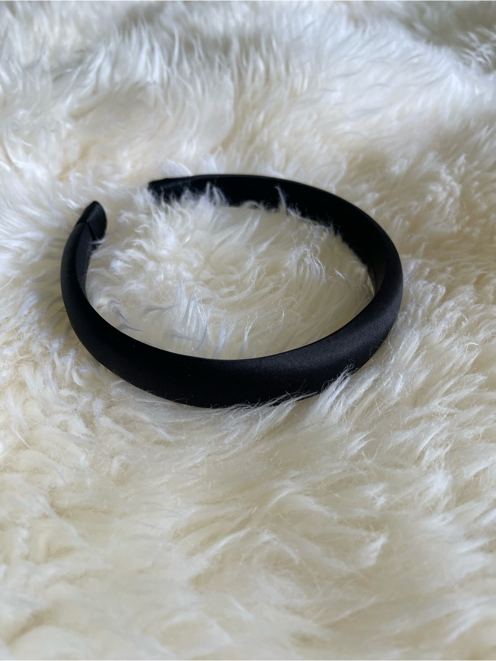 1" Padded Headband - Silk Charmeuse - Silk Charmeuse Black